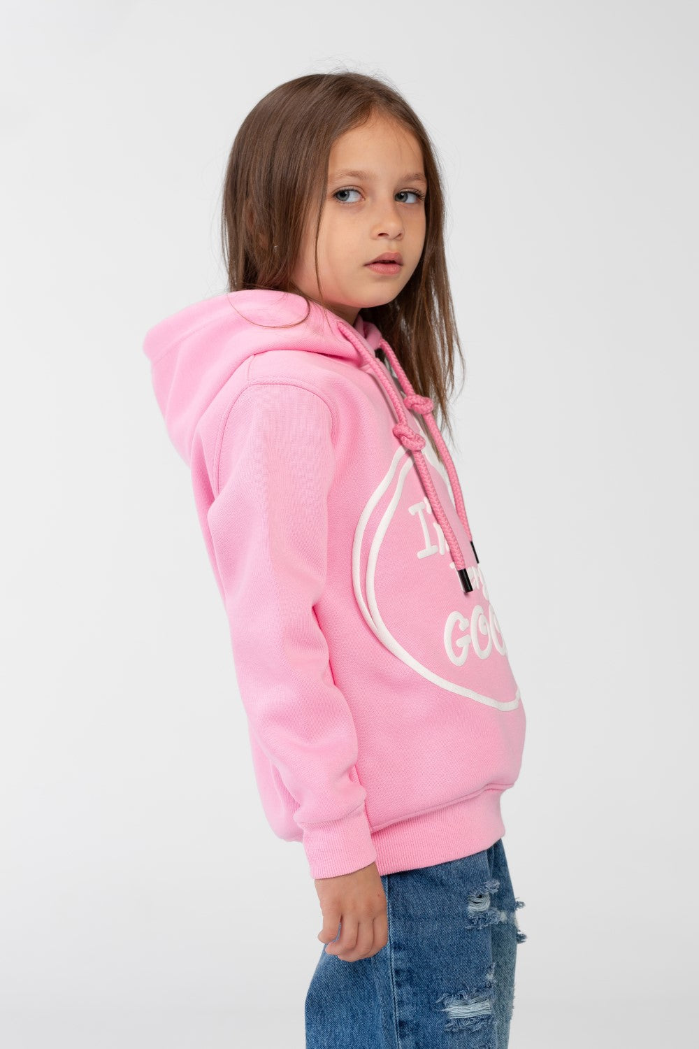 Girl's Long Sleeved Hooded Sweatshirt