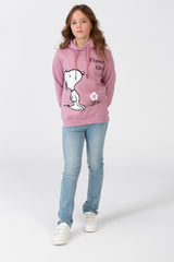 Girls Sweatshirt With Hood And Front Print