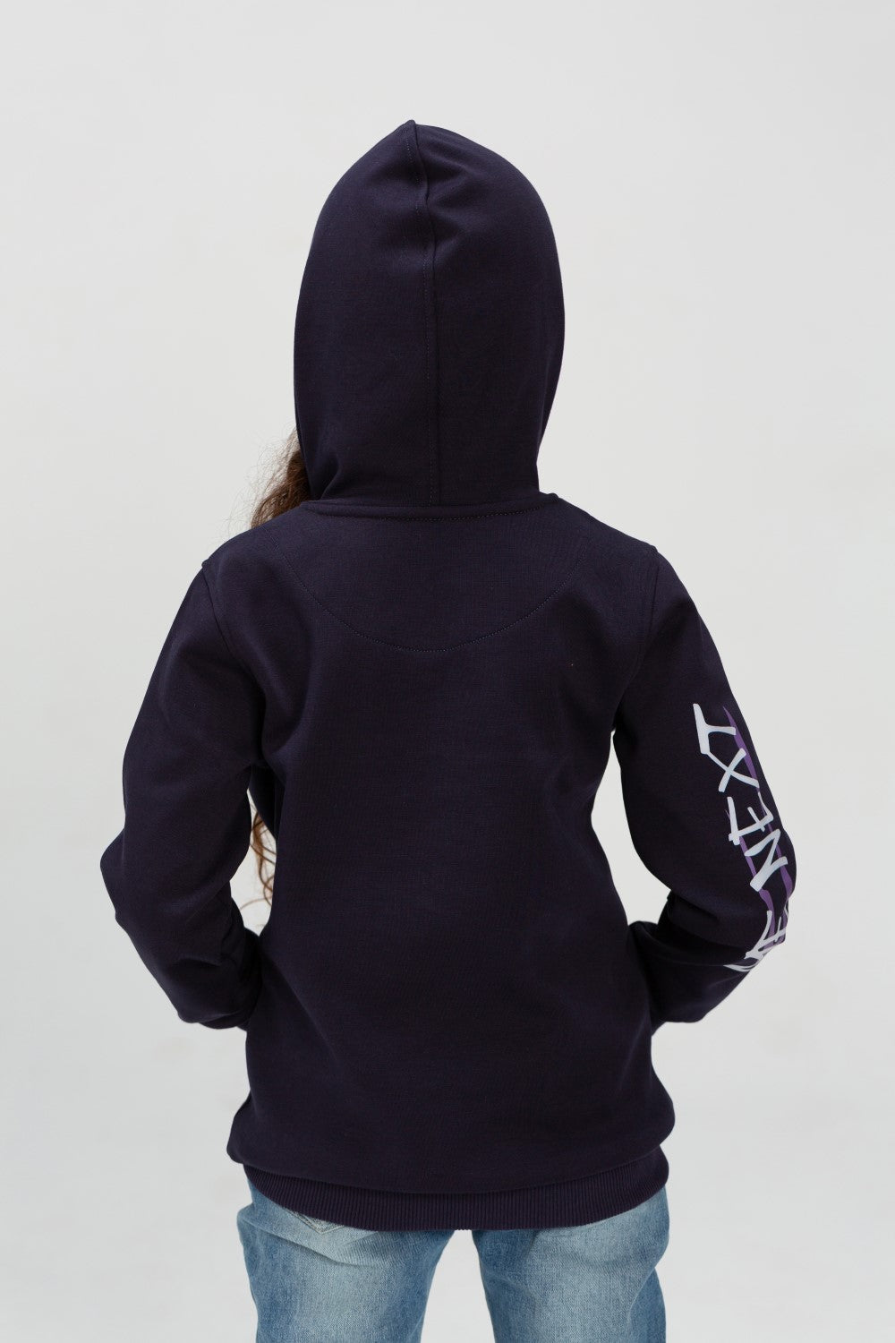 Girl's Hooded Crew Neck Long Sleeves Front Printed Padded Sweatshirt