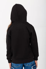 Girl's Hooded Front Unique Print Hoodie Padded Sweatshirt