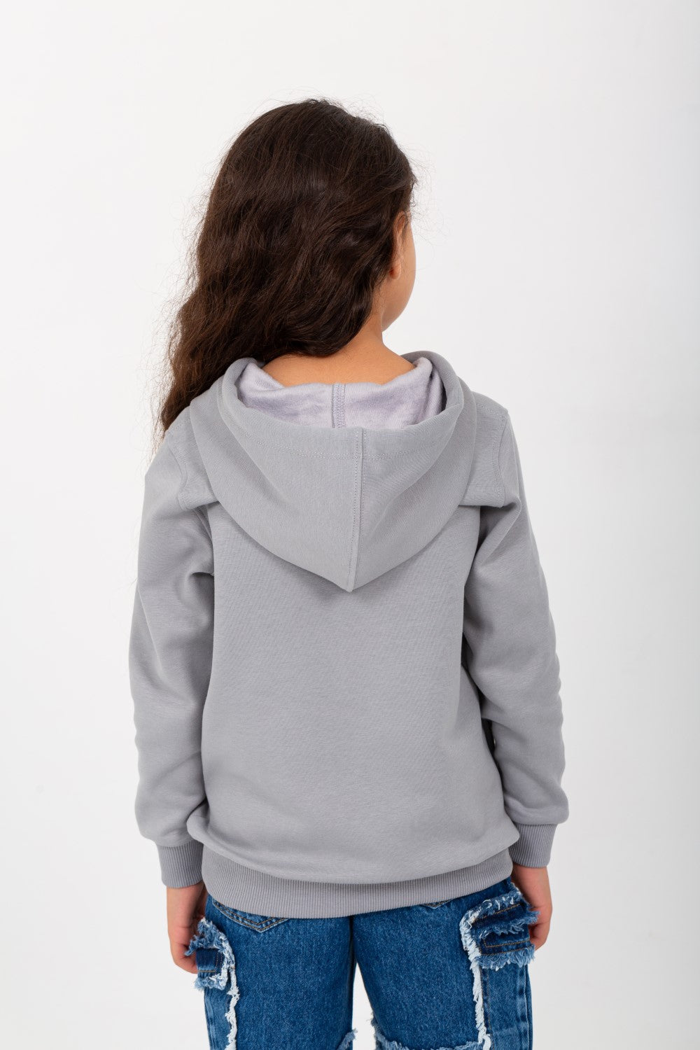 Girl's Hooded Front Unique Print Hoodie Padded Sweatshirt