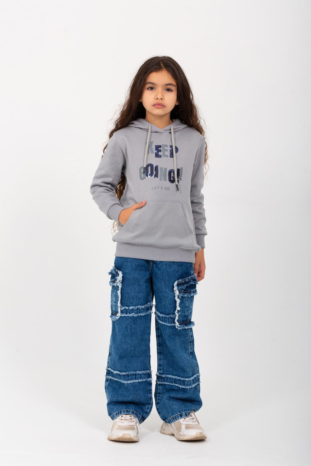 Girl's Hooded Front Unique Print Hoodie Padded Sweatshirt