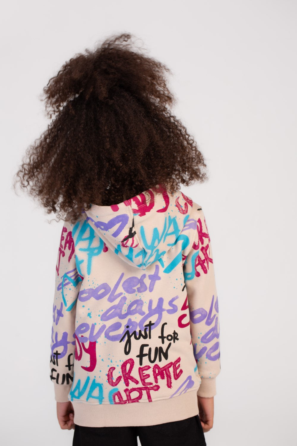 Girl's Hoodie Padded With Unqiue Modern Design Pattern Hooded Sweatshirt