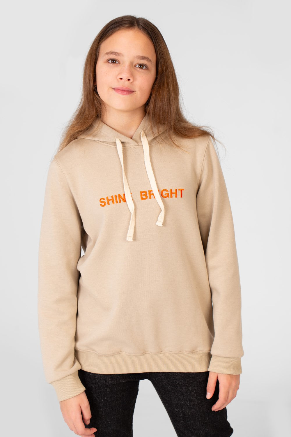 Girl's Hoodie Sweatshirt With Text Print And Long Sleeves