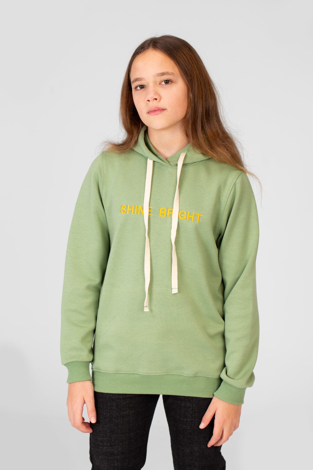 Girl's Hoodie Sweatshirt With Text Print And Long Sleeves