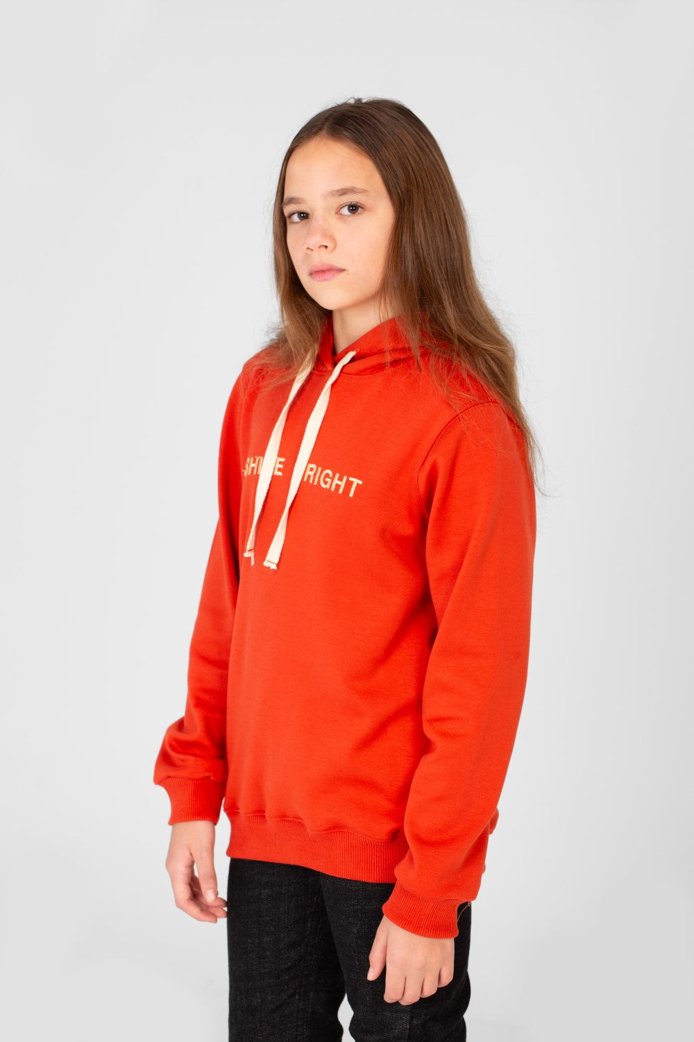 Girl's Hoodie Sweatshirt With Text Print And Long Sleeves
