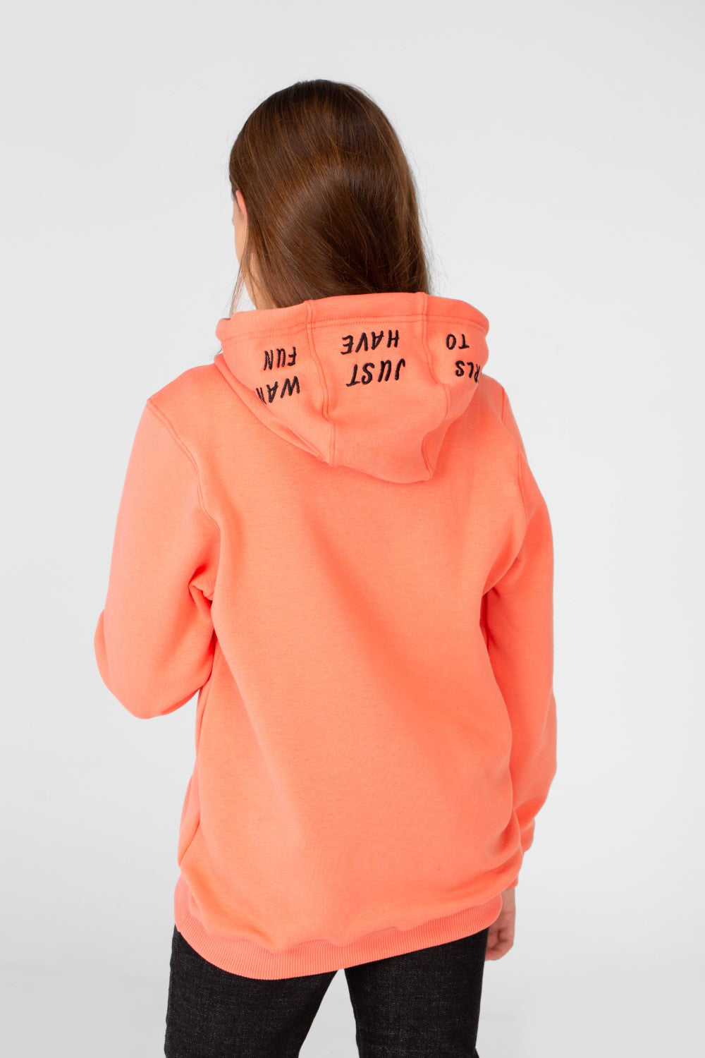 Girl's Hoodie Sweatshirt With Text Print And Long Sleeves