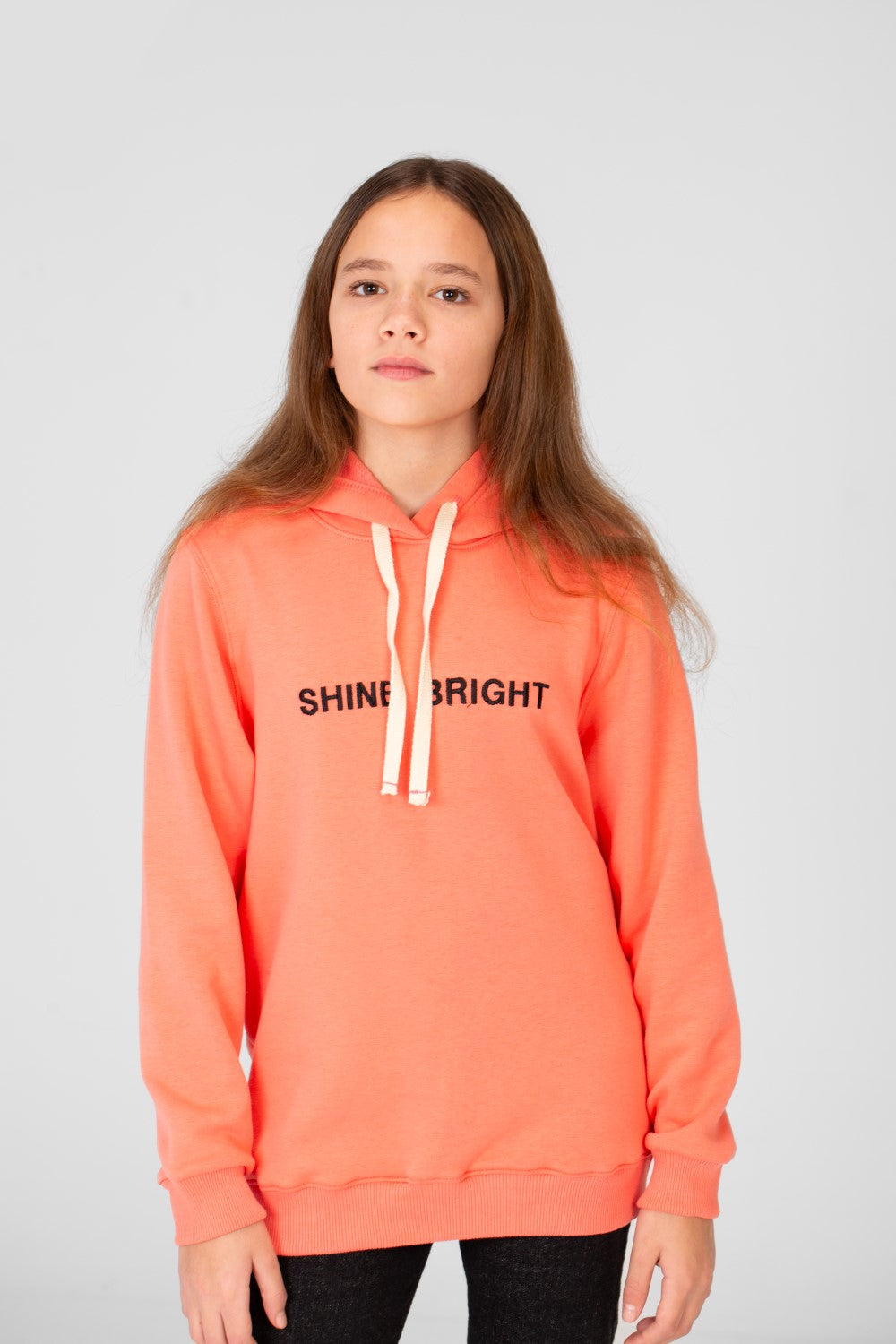 Girl's Hoodie Sweatshirt With Text Print And Long Sleeves