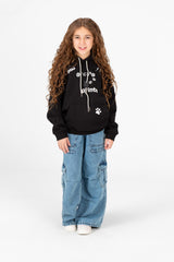 Girl's Front Print Hoodie Sweatshirt With Kangaroo Pocket