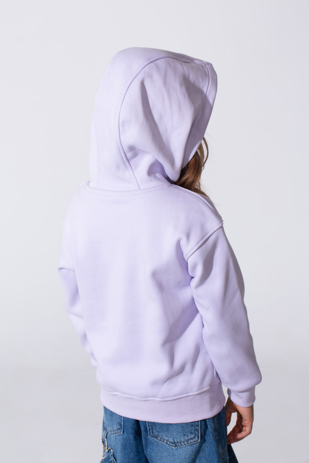 Girl's Slim Fit Hood Sweatshirt With A Front Text Print