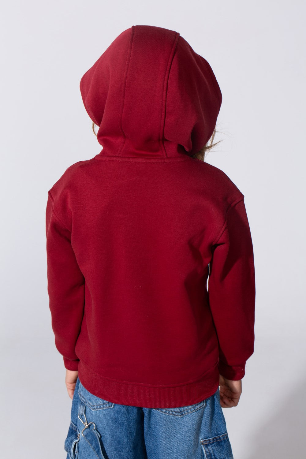 Girl's Slim Fit Hood Sweatshirt With A Front Text Print