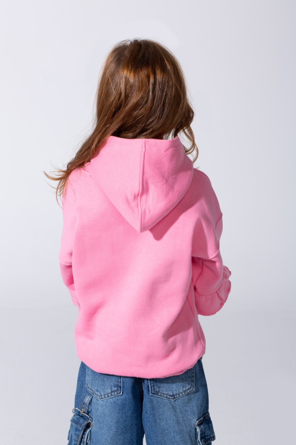 Girl's Ruffles Long Sleeves Hoodie Sweatshirt With A Front Text Print Modern Design