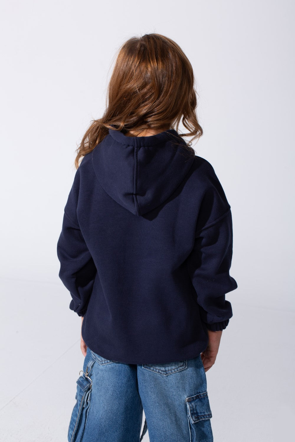 Girl's Oversized Melton Hooded Sweatshirt With A Comfortable Modern Fit