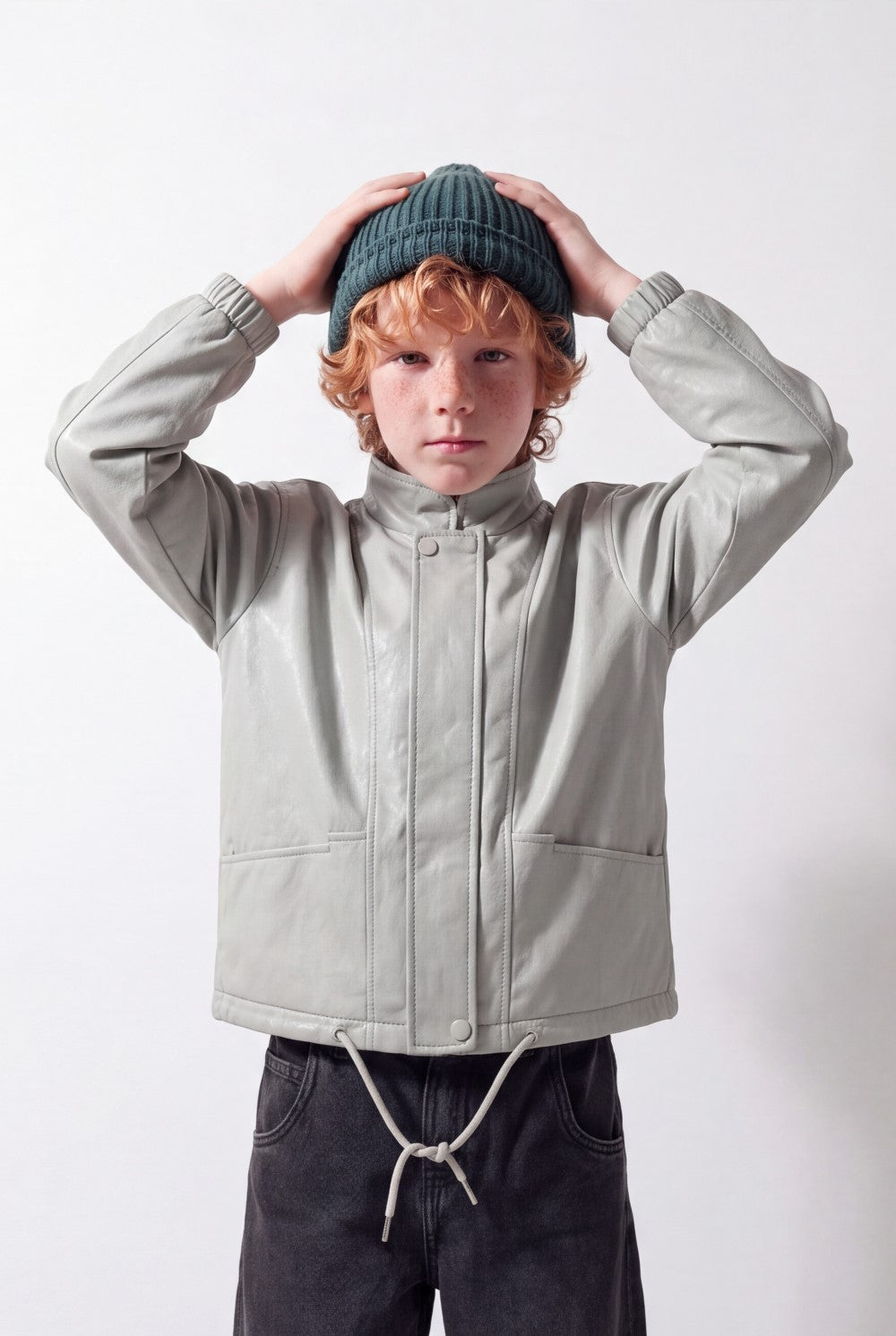 Boy's Tomato Store Waterproof Jacket High Neck Concealed Zip And Snap