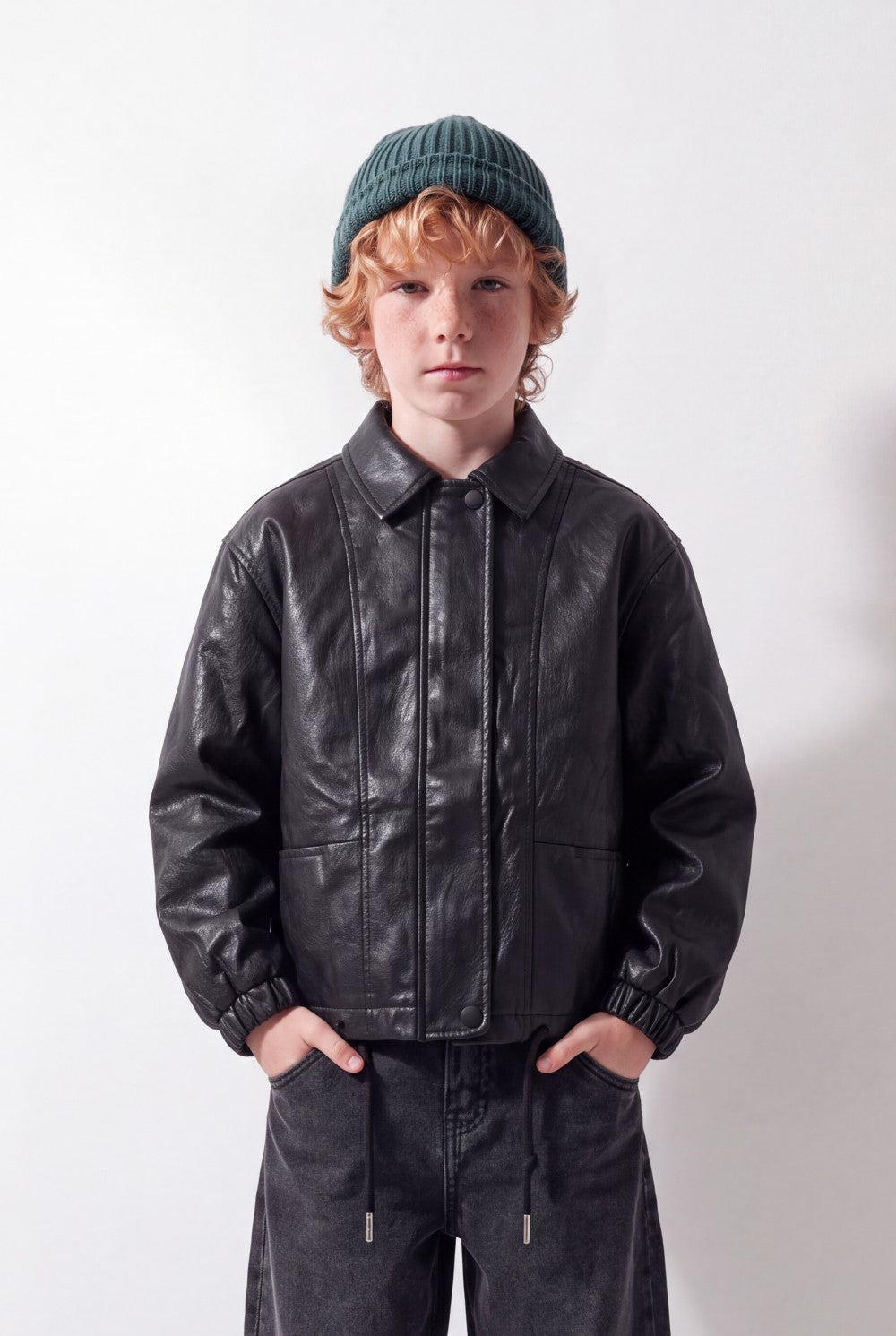 Boy's Tomato Store Waterproof Jacket High Neck Concealed Zip And Snap