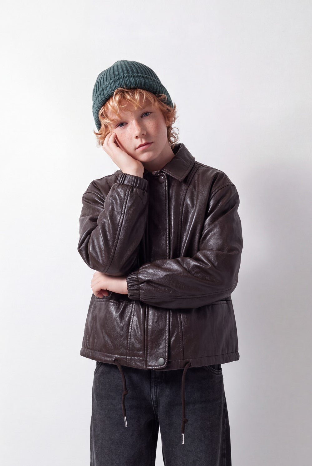 Boy's Tomato Store Waterproof Jacket High Neck Concealed Zip And Snap