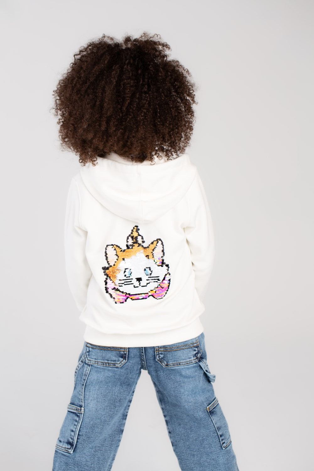 Girl's Hoodie Back Printed Padded Sweatshirt