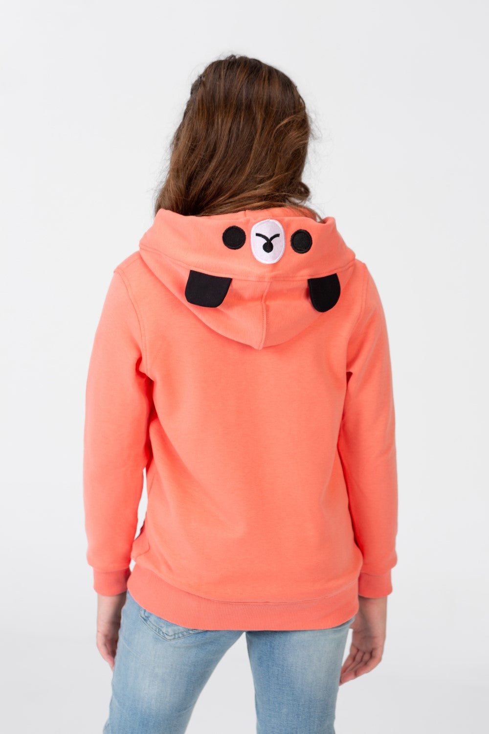 Girl's Sweatshirt With A Hood And A Front Zipper