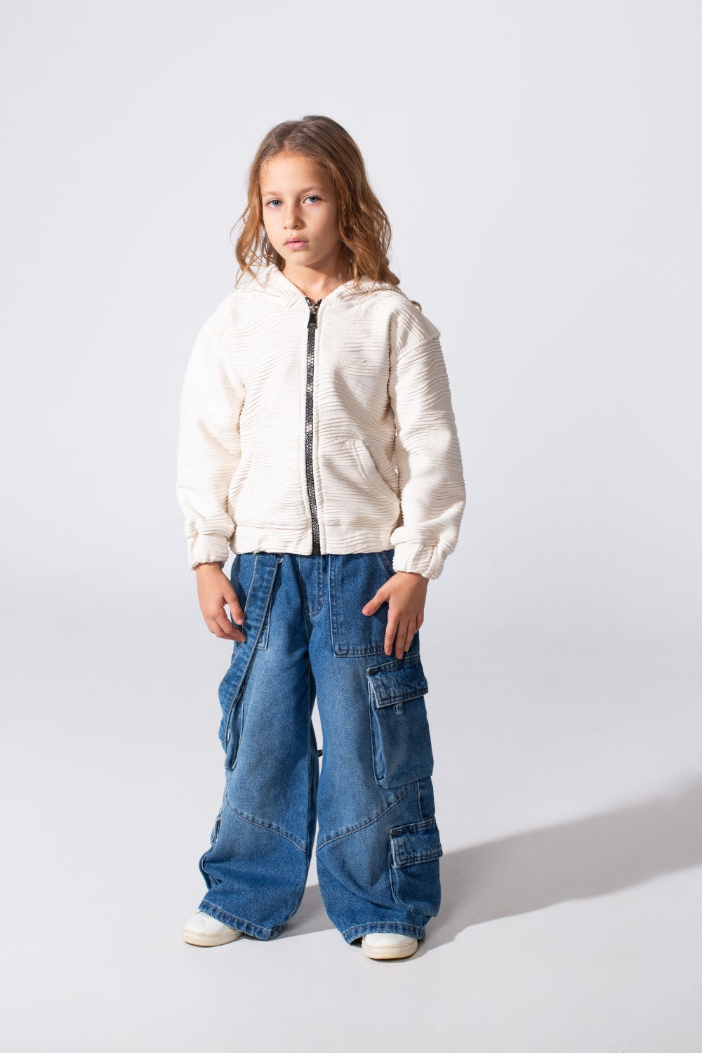 Girl's Slim Fit Full Zip Hoodie Sweatshirt With Front Pockets