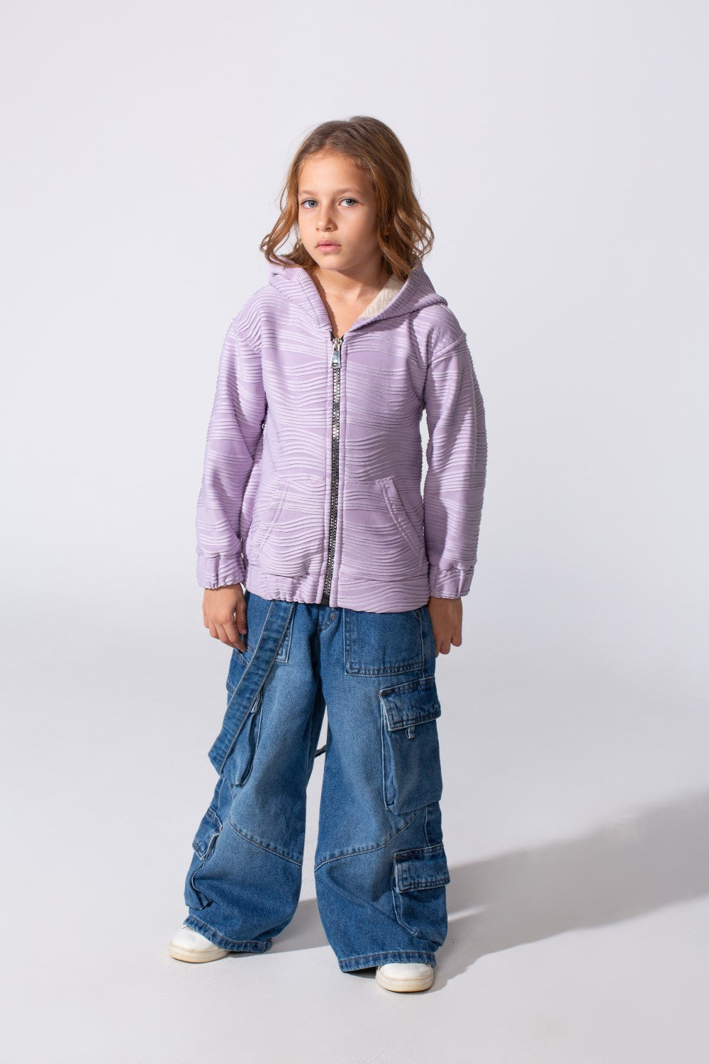 Girl's Slim Fit Full Zip Hoodie Sweatshirt With Front Pockets