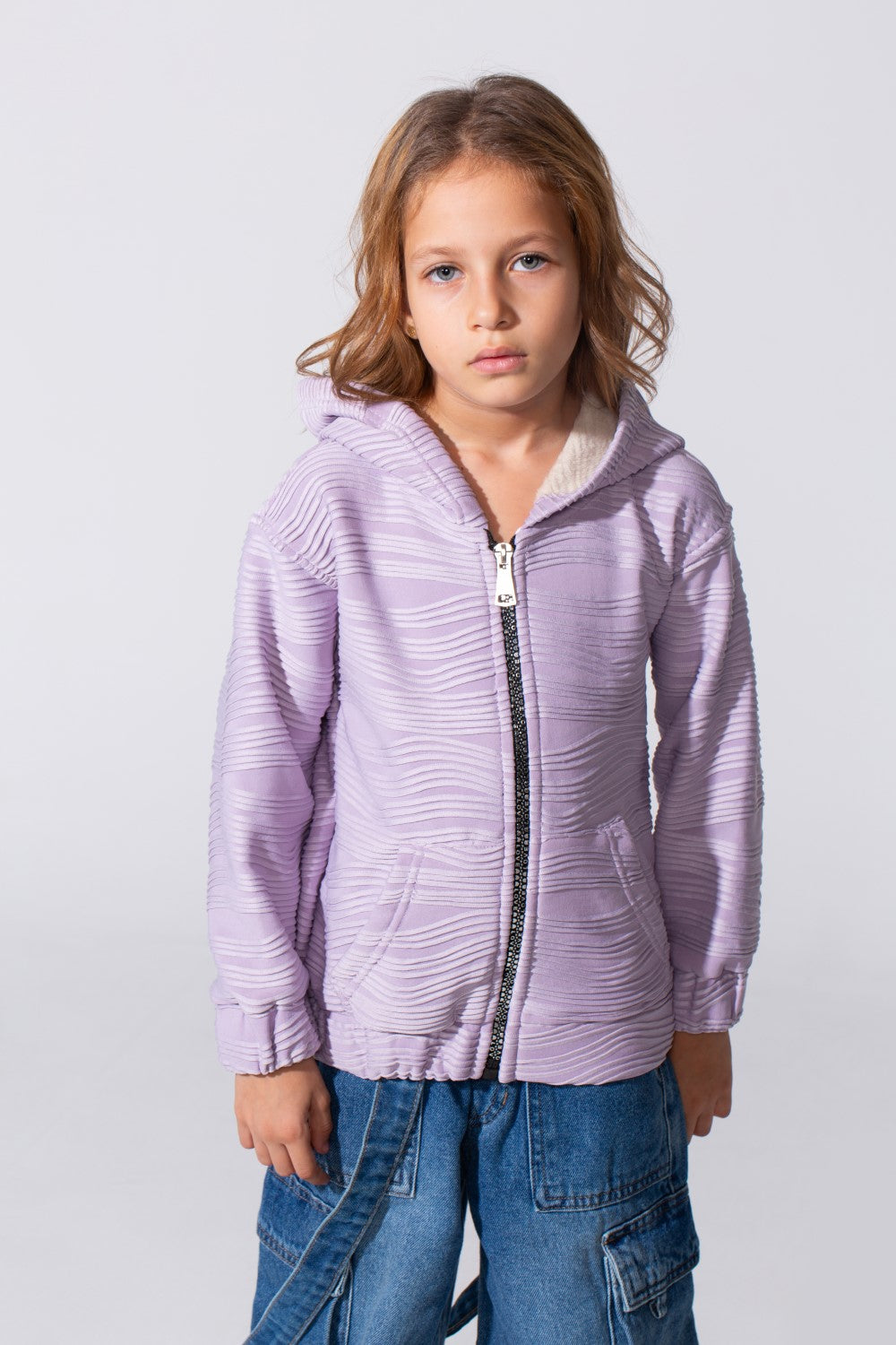 Girl's Slim Fit Full Zip Hoodie Sweatshirt With Front Pockets