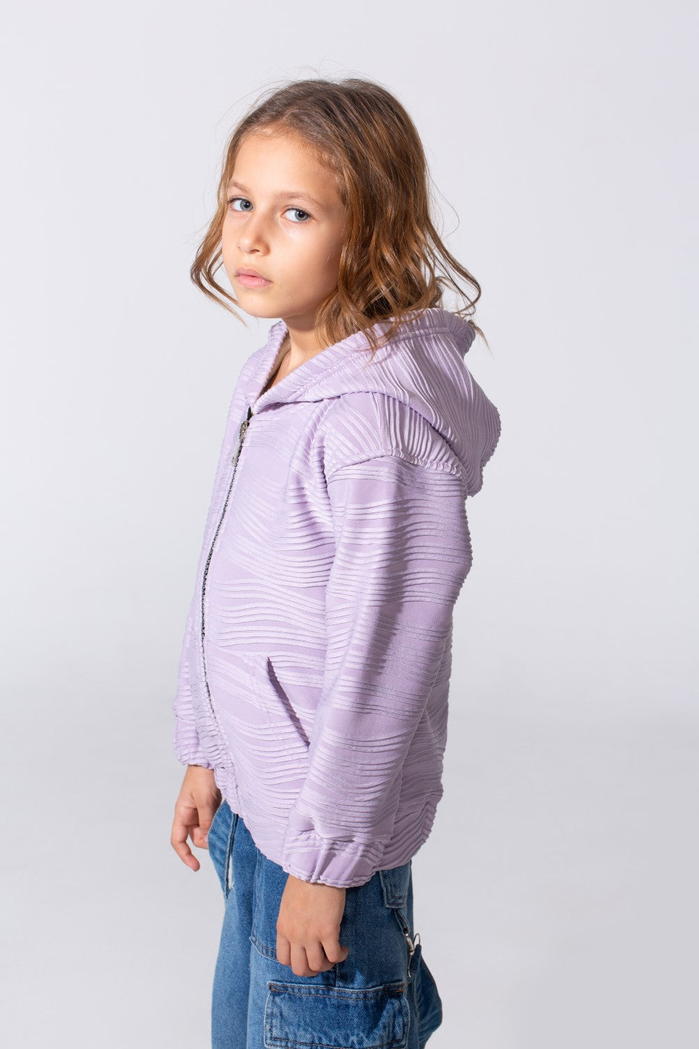 Girl's Slim Fit Full Zip Hoodie Sweatshirt With Front Pockets