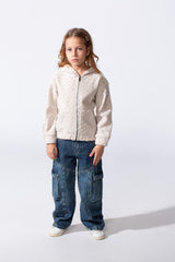 Girl's Slim Fit Hood Sweatshirt With Front Zipper