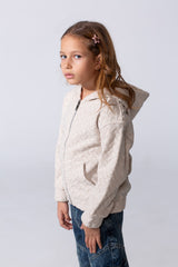 Girl's Slim Fit Hood Sweatshirt With Front Zipper