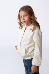 Girl's Slim Fit Zip Up Hood Sweatshirt With Side Pockets