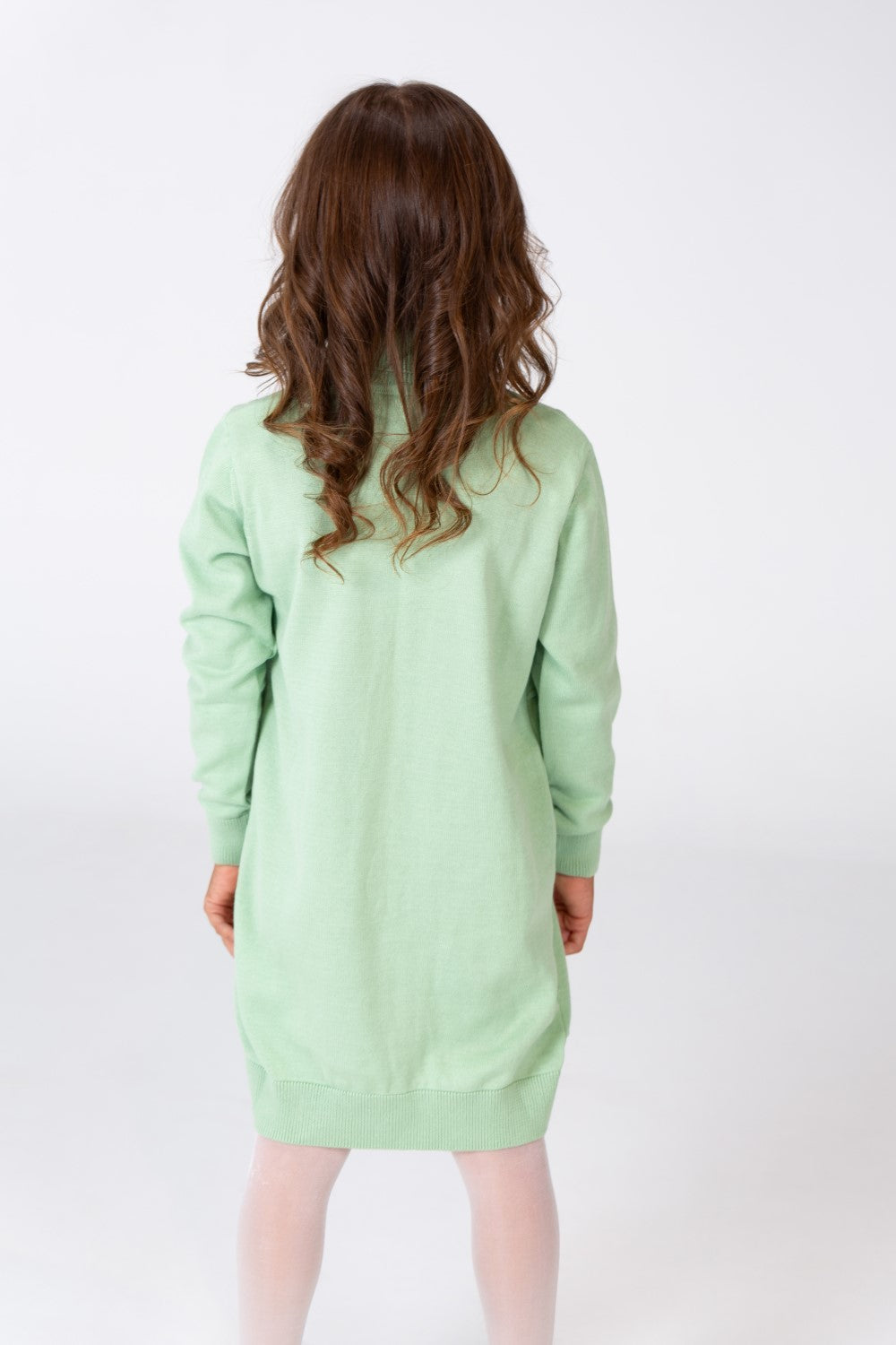 Girl's Long Pullover With High Neck And Long Sleeves Printed With Cotton Material