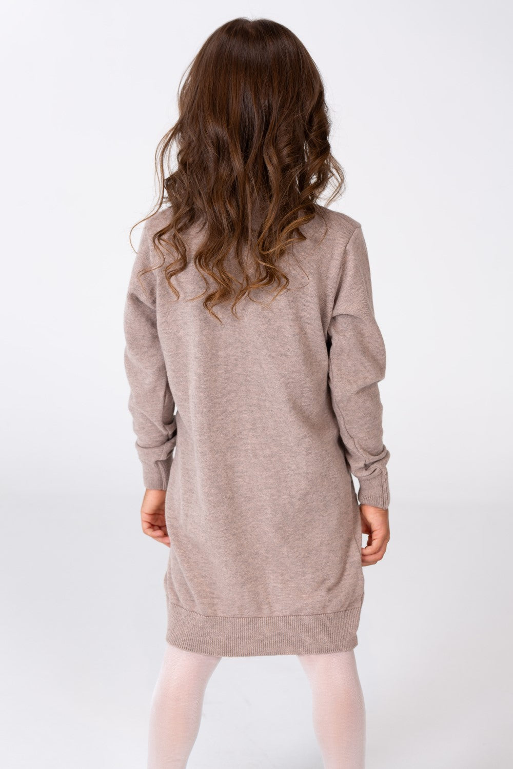 Girl's Long Pullover With High Neck And Long Sleeves Printed With Cotton Material