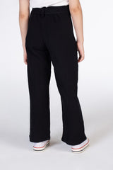 Girls Long Linen Trousers With A Waist Belt And Basic Colors