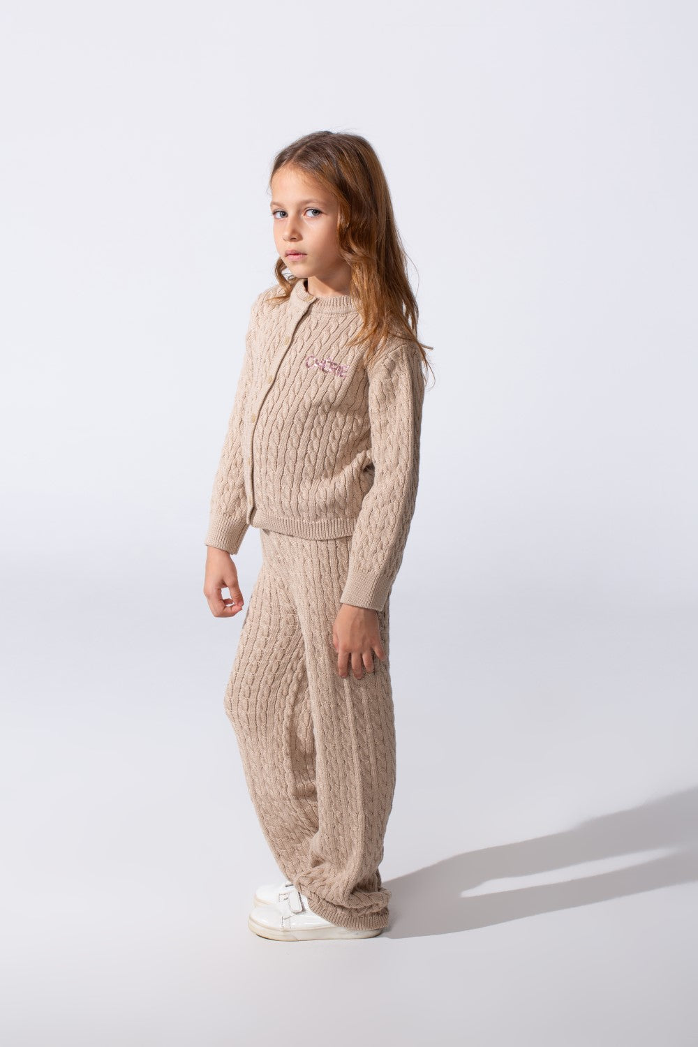 Girl's Slim Fit Two Pieces Winter Knit Outfit Stylish And Comfortable