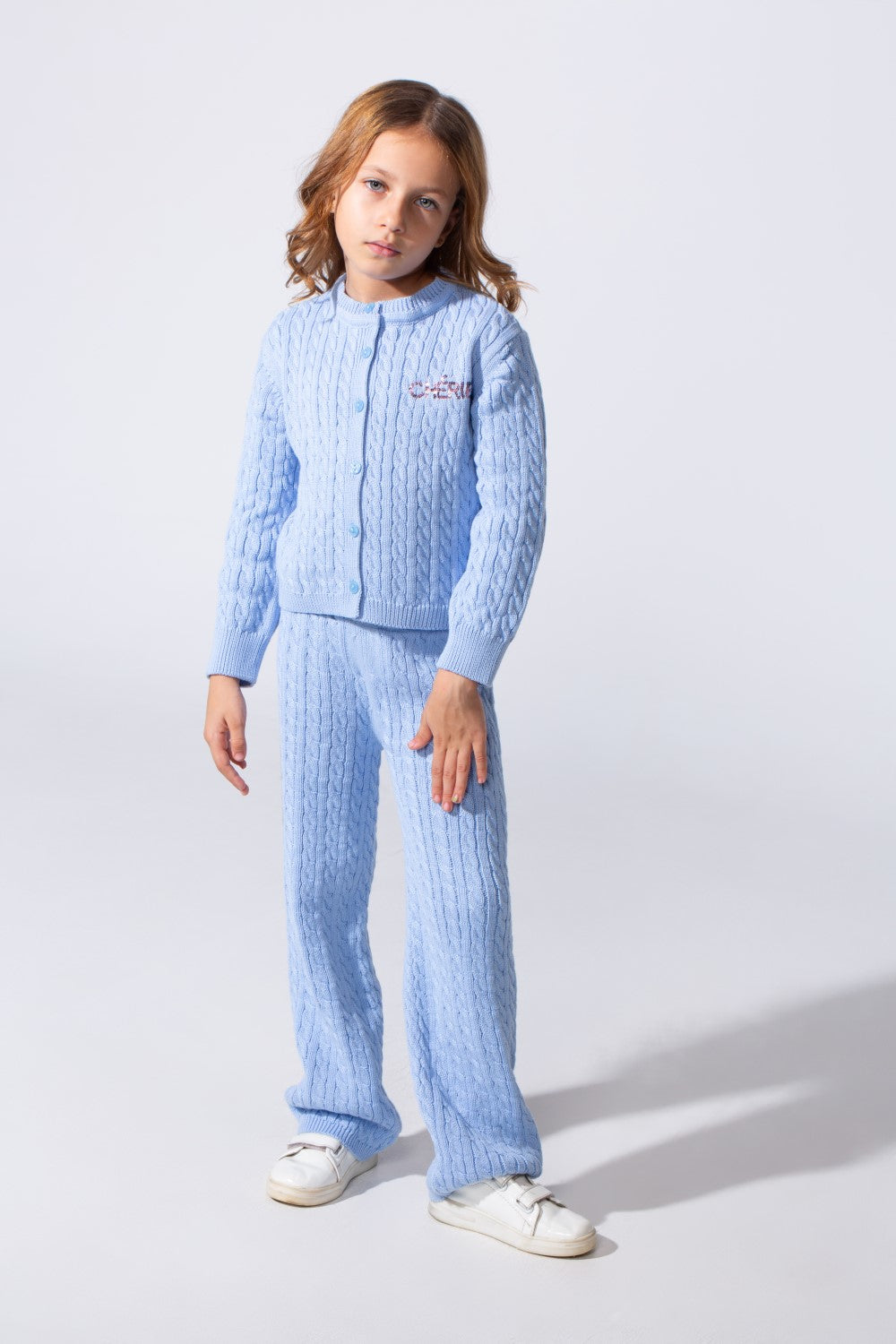 Girl's Slim Fit Two Pieces Winter Knit Outfit Stylish And Comfortable