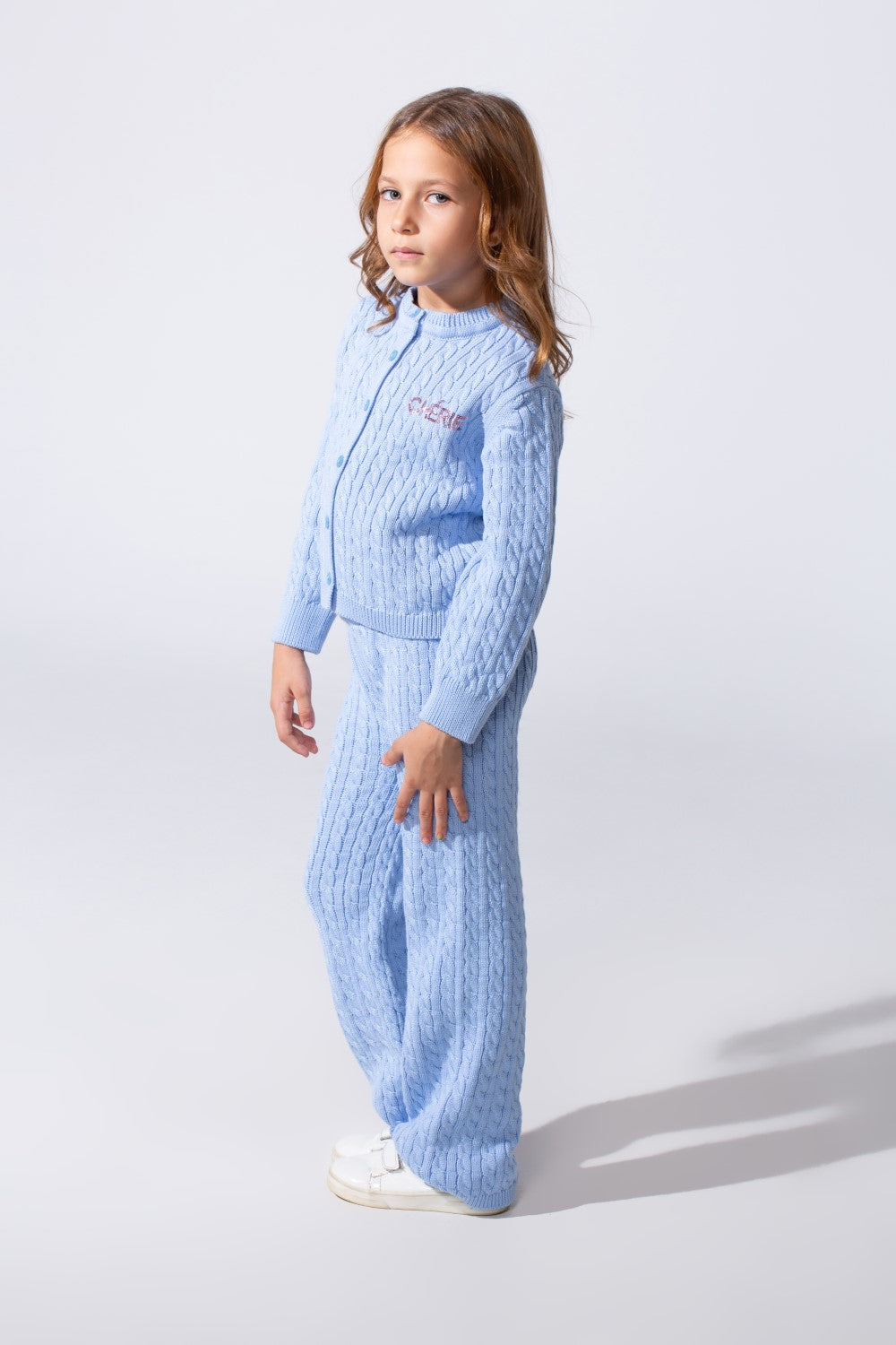 Girl's Slim Fit Two Pieces Winter Knit Outfit Stylish And Comfortable