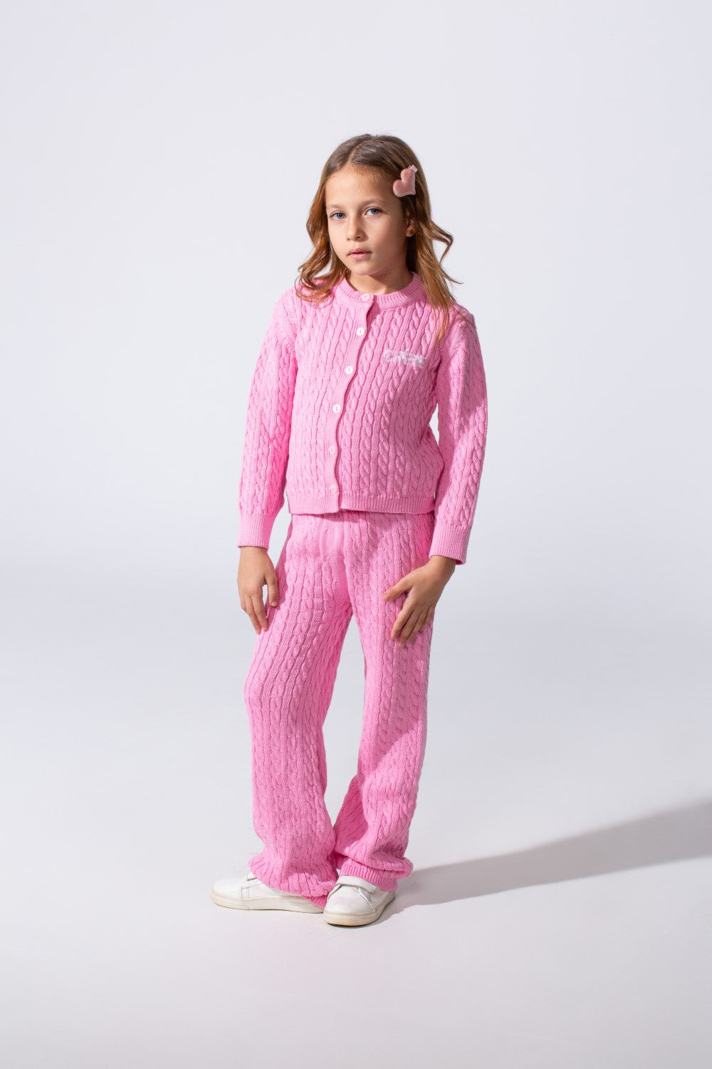 Girl's Slim Fit Two Pieces Winter Knit Outfit Stylish And Comfortable