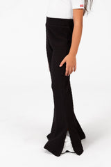 Girl's Linen Basic Pants With A Slit At The Bottom In Modern Design