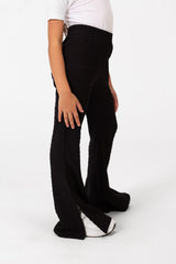 Girl's Linen Basic Pants With A Slit At The Bottom In Modern Design