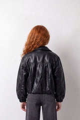 Girl's Tomato Store Leather Jacket Gathered Front Panel Box Fit