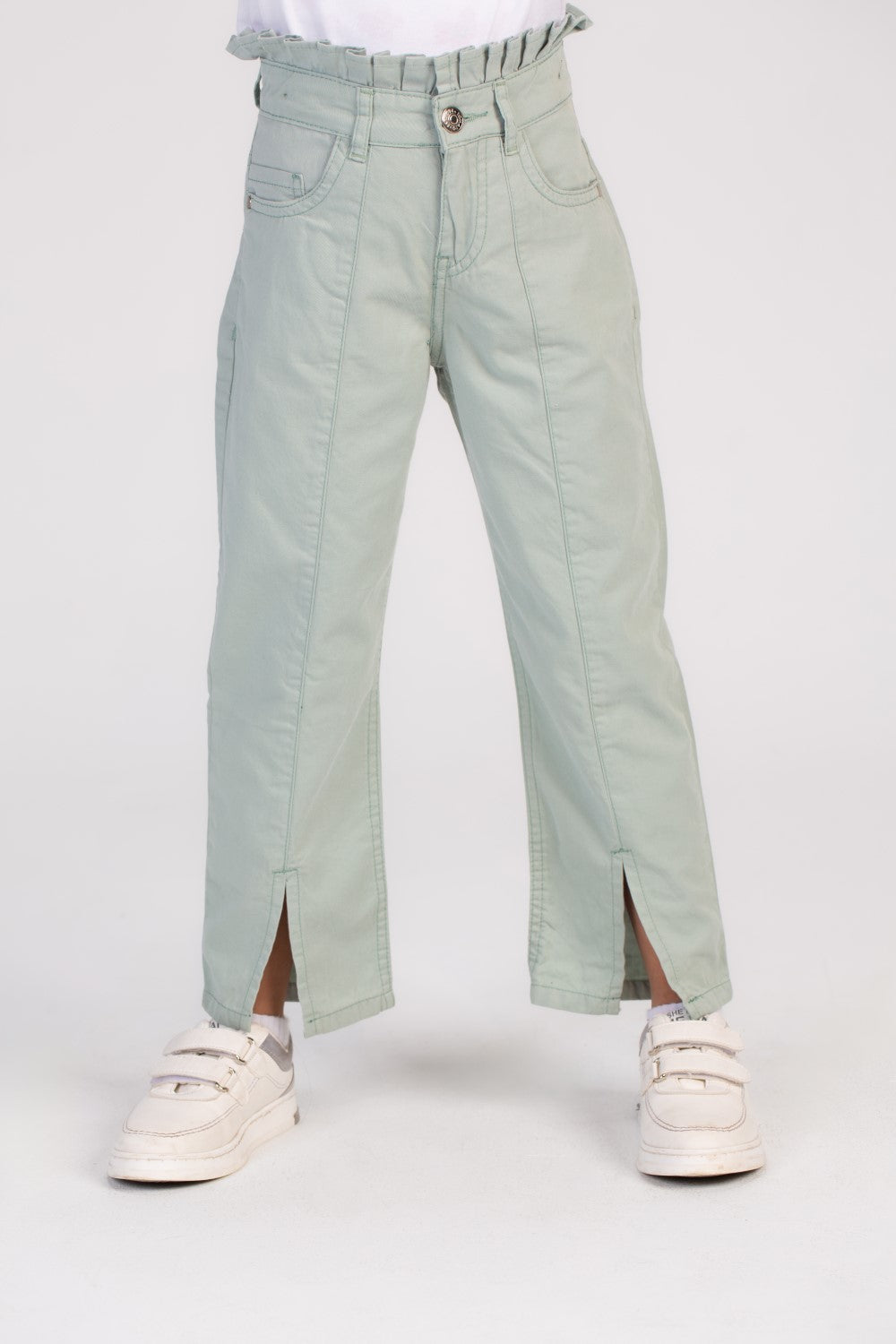 Girl's Used Details Wide Leg Style Gabardines Pants From Casual Outings