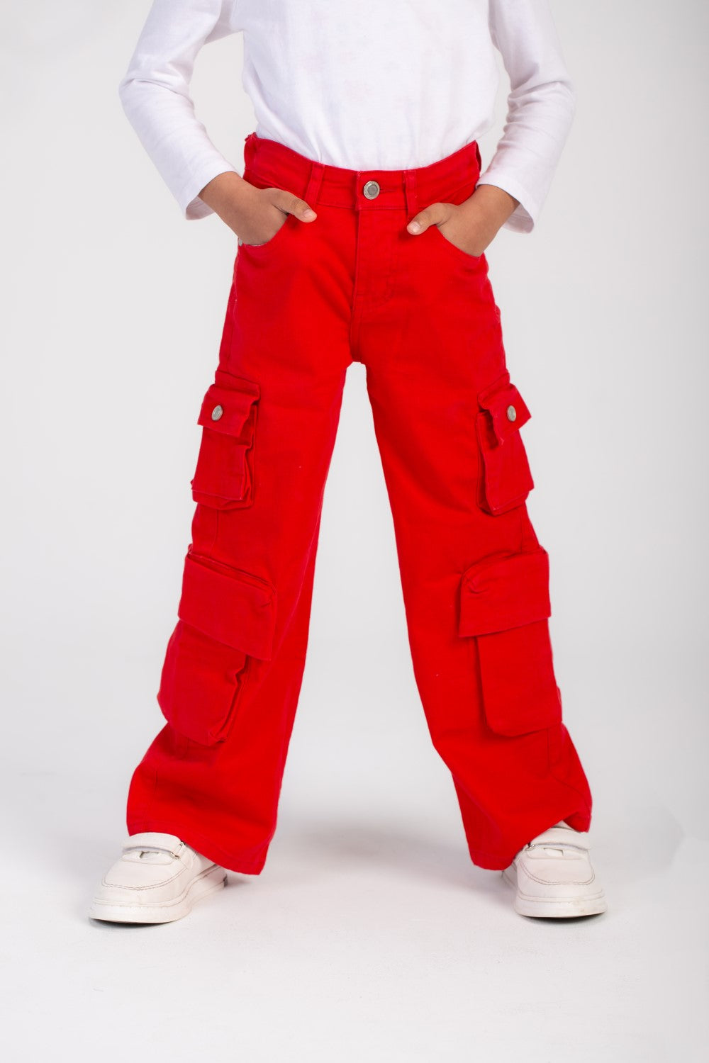 Girl's Wide Leg Style Gabardines Pants With Unique Cut Wide Leg Style For A Fashionable Look