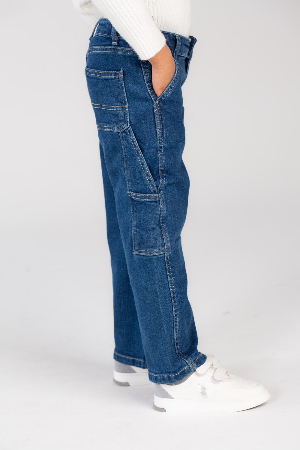 Girl's Used Details Wide Leg Style Jeans Pants With Unique Cut