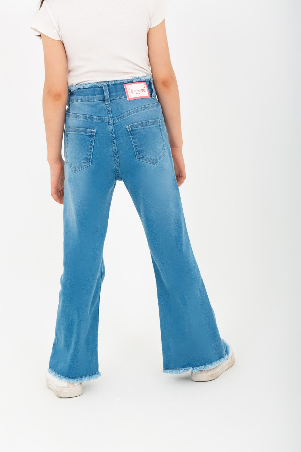 Girls Open Bottom Jeans With A New Cut pants