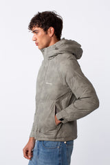 Men's Waterproof Textured Fabric Zipper Hood Jacket