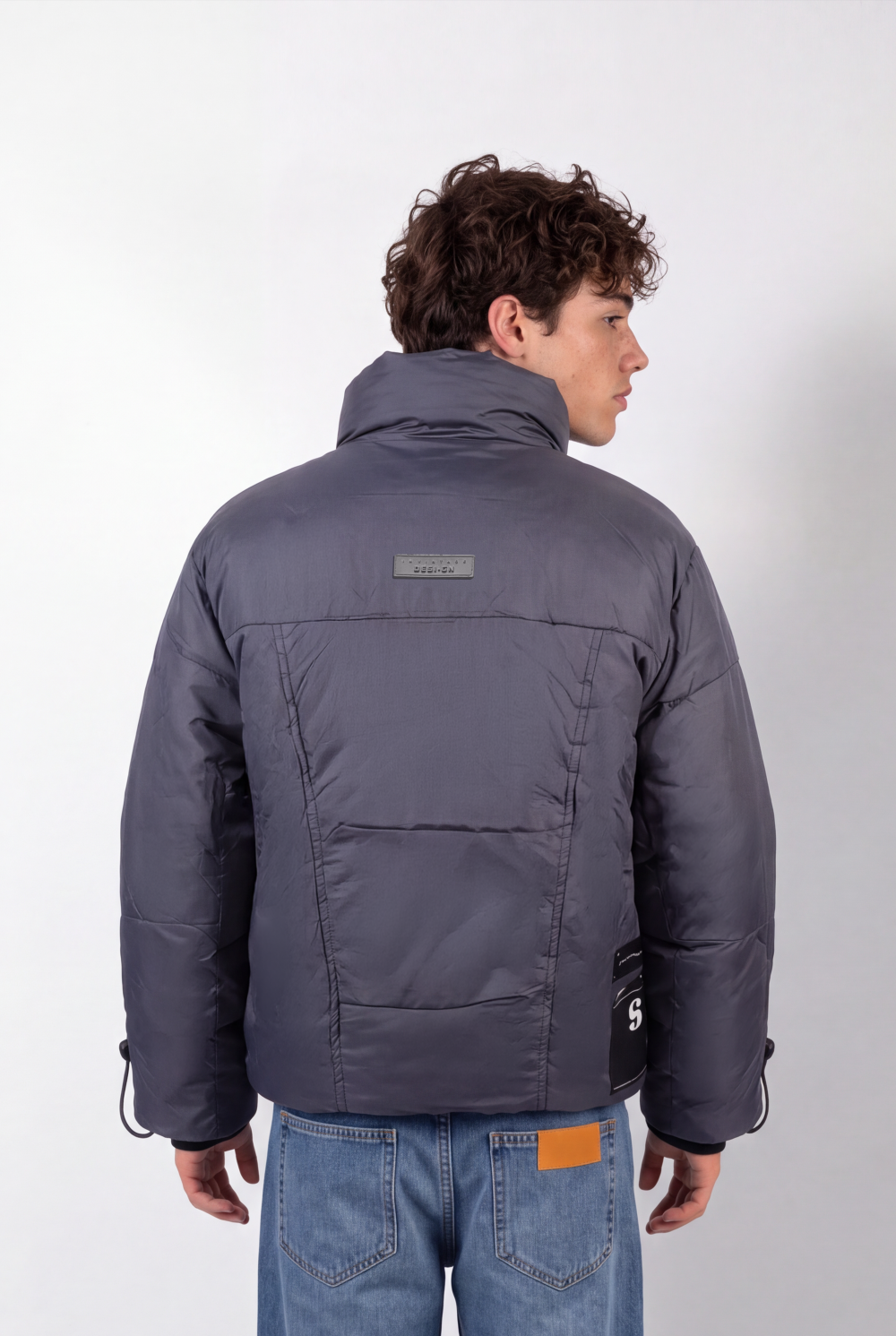 Men's Tomato Store Padded Jacket High Neck Concealed Zip Front Panel Seam Detail Waterproof