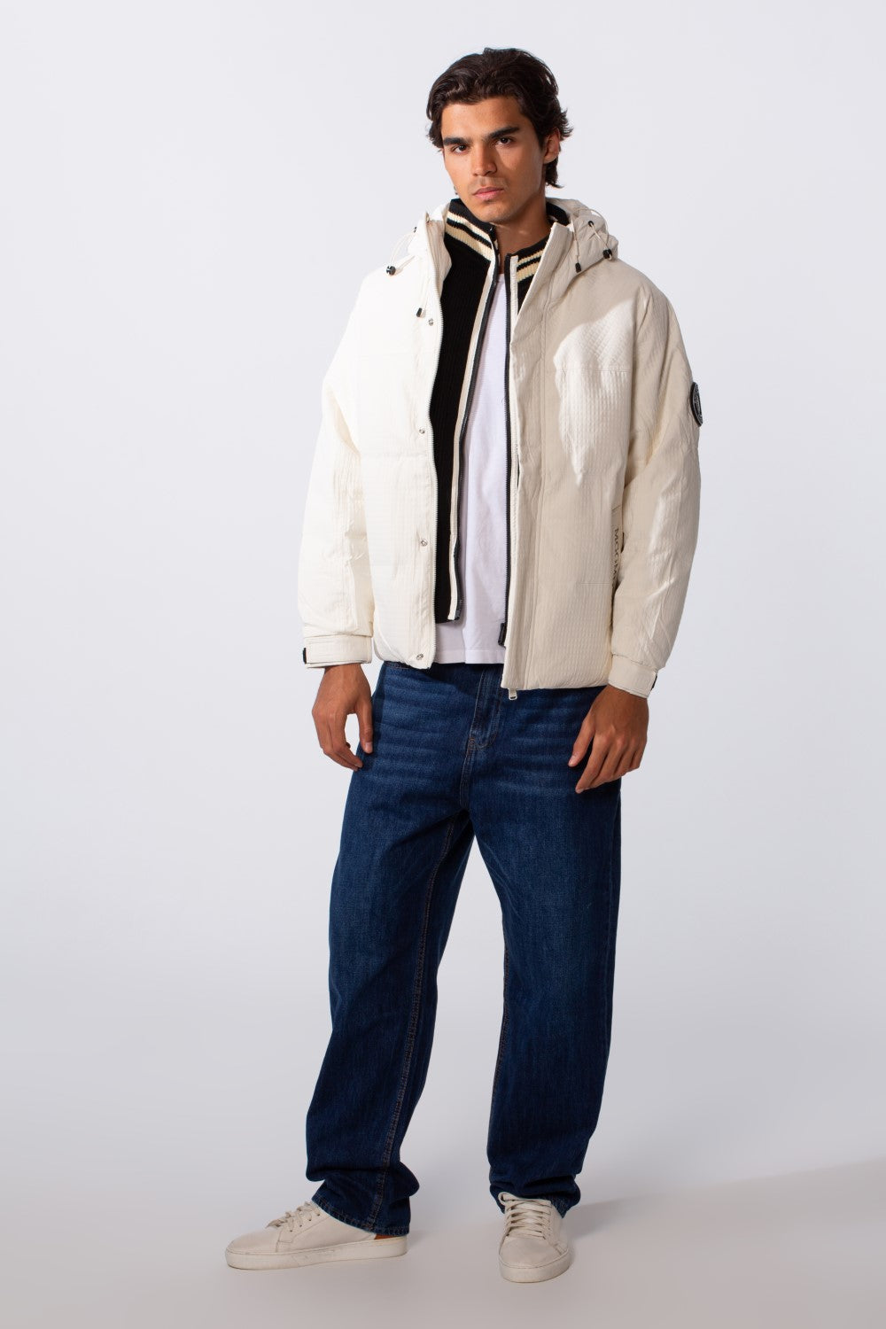 Men's Hooded Waterproof Jacket With Attached Inner Layer