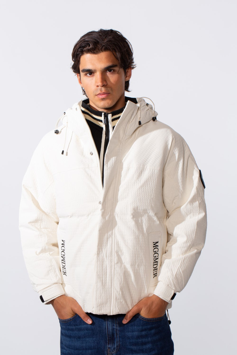 Men's Hooded Waterproof Jacket With Attached Inner Layer