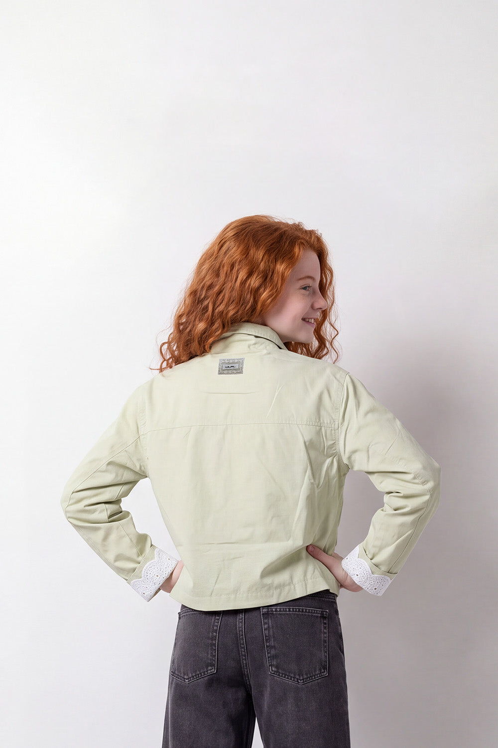 Girl's Tomato Store Jacket High Neck Slim Fit Waterproof Front Utility Flap Pockets