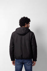 Men's Tomato Store Padded Waterproof Slim Fit Jacket Hooded Full-Zip Front Snap Flap Pockets