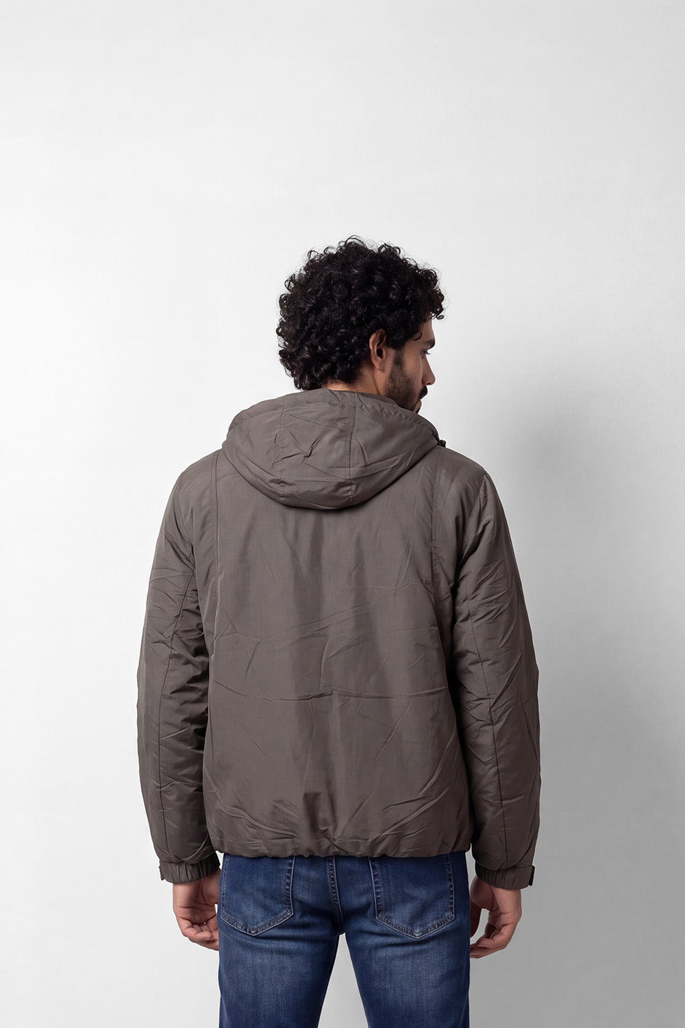 Men's Tomato Store Padded Waterproof Slim Fit Jacket Hooded Full-Zip Front Snap Flap Pockets